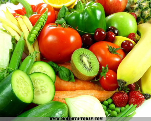 Variety of fresh fruit and vegetables