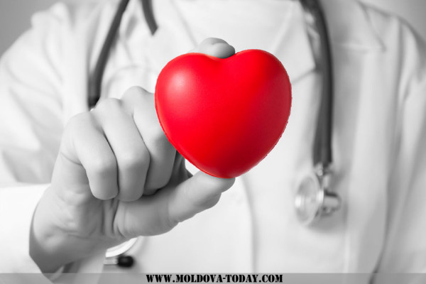 Doctor holding a red heart
