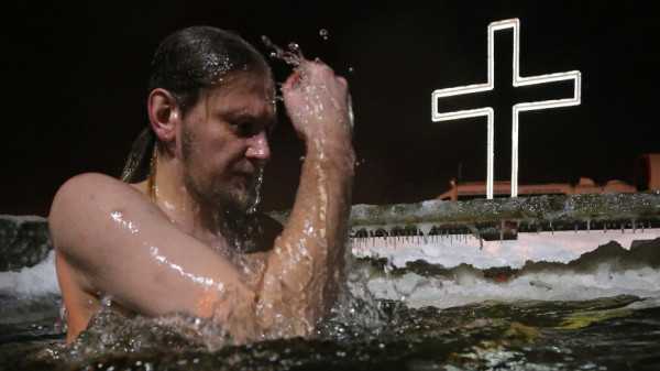 Epiphany celebrations in St Petersburg, Russia